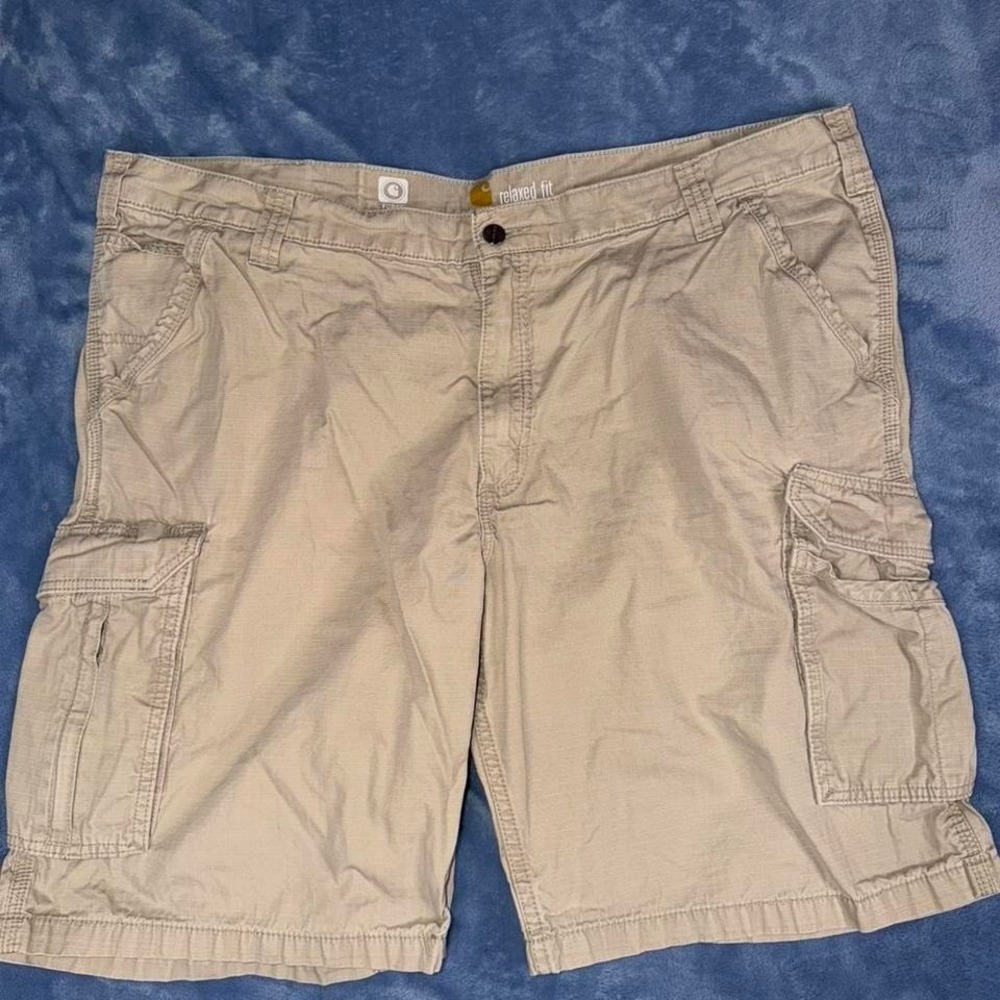 Men's Carhartt Relaxed‎ Fit Force Tappen Cargo Shorts Size 42 Beige